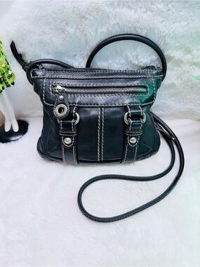 Bentley Brown Leather Vintage Bag w/ Contrast Stitching 🧵 and Paisley Interior
